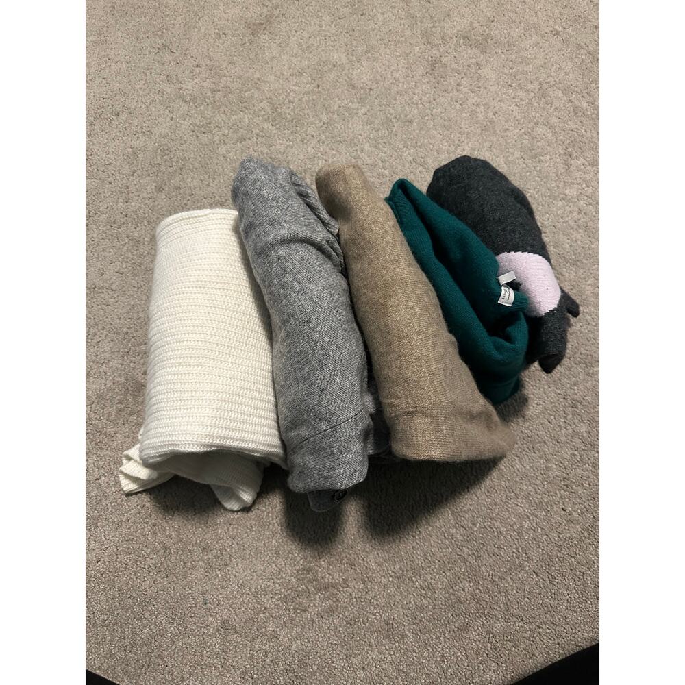 100% Cashmere Sweaters Cutters Fabric Crafts Upcycle Repurpose Random Lot‎ of 5